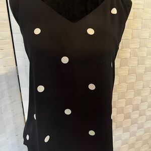 LOFT Black and White Polka Dot Tank Top